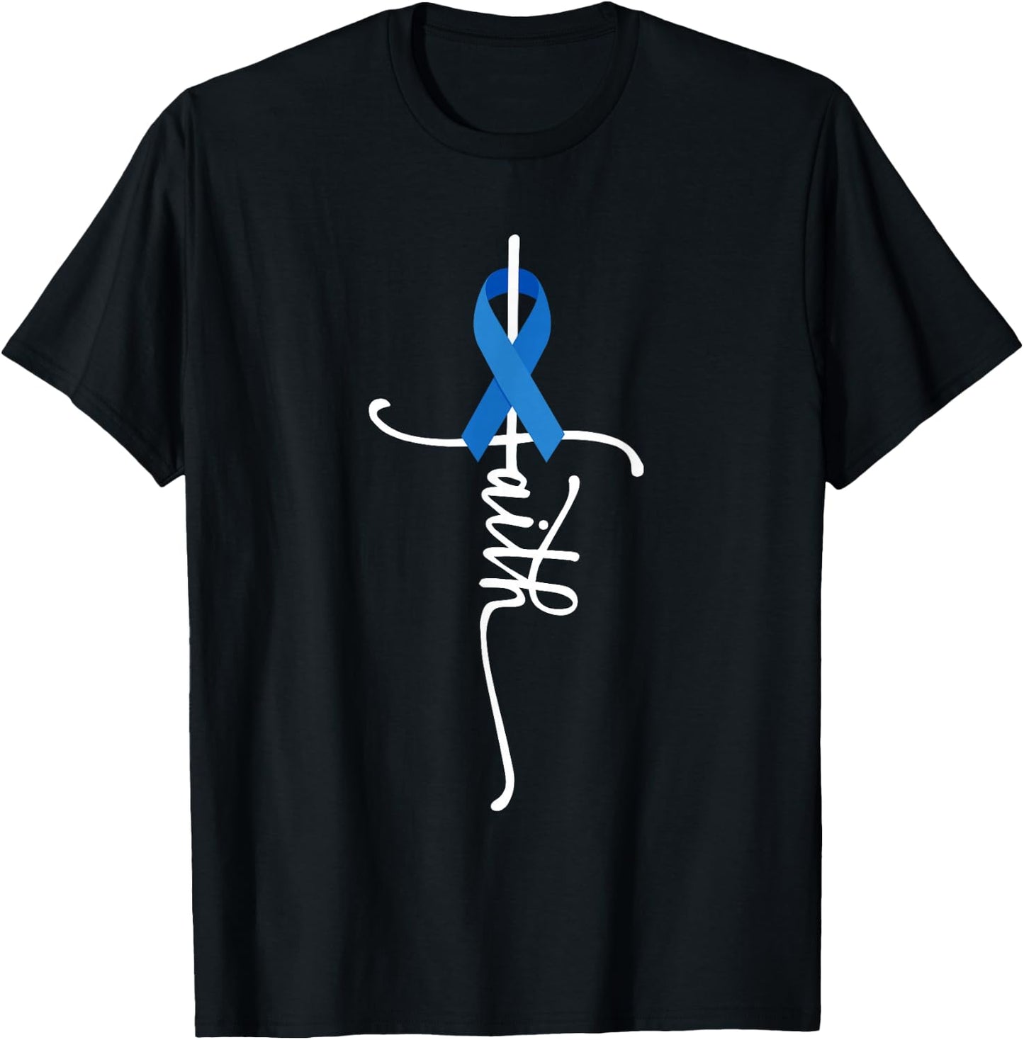 Colon Cancer Faith Colon Cancer Awareness T-Shirt - T-Shirt | Black