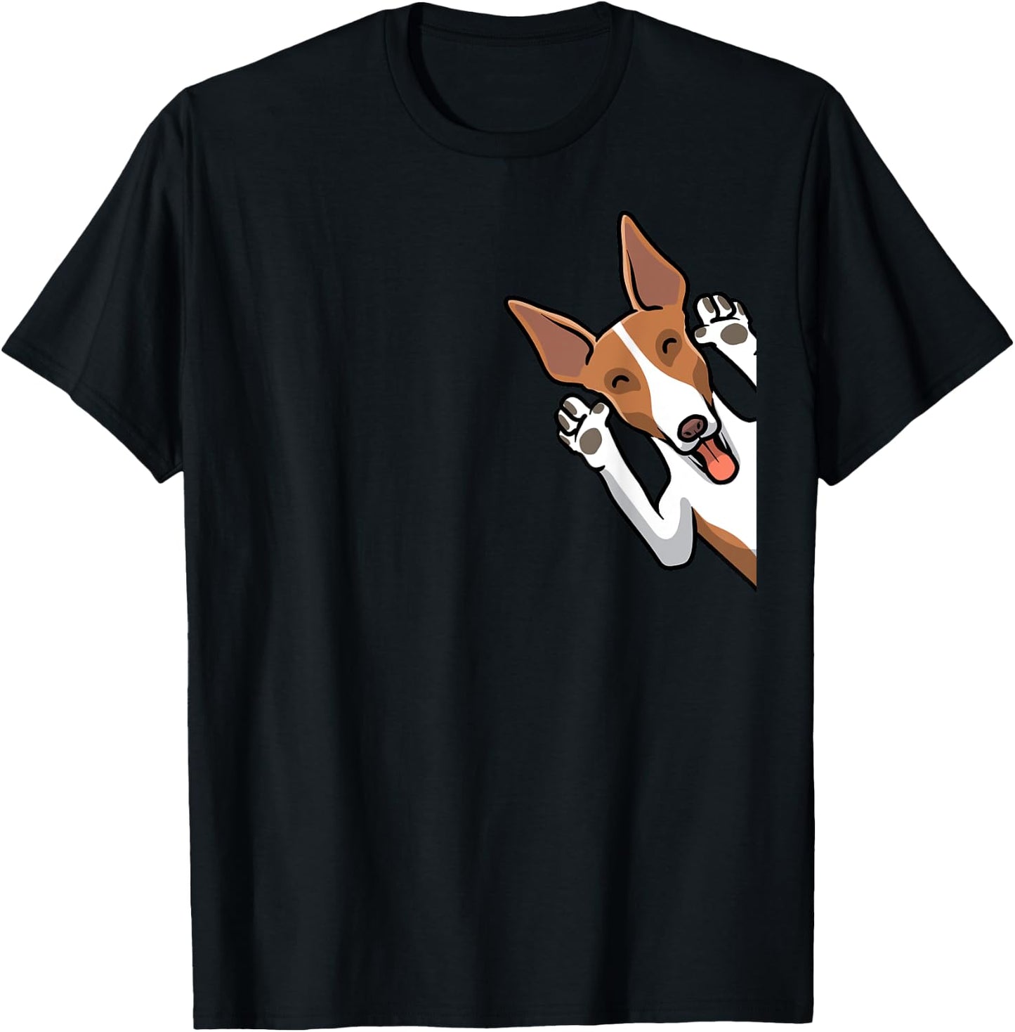 Ibizan Hound Gifts by Thembalove -Adult Ibizan Hound Dog Black Cartoon T-Shirt - T-Shirt | Black