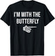 I'm With Butterfly Halloween Costume Funny Matching Couples T-Shirt - T-Shirt | Black