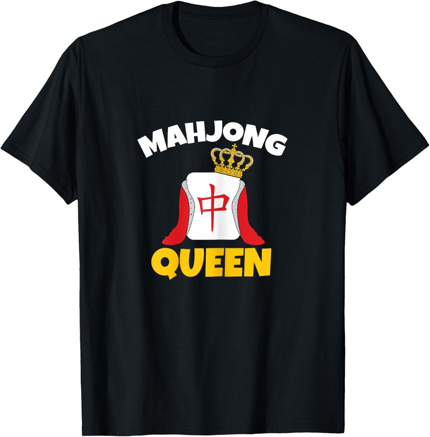 Funny Mahjong Queen Mahjong Party Mahjong Game T-Shirt - T-Shirt | Black
