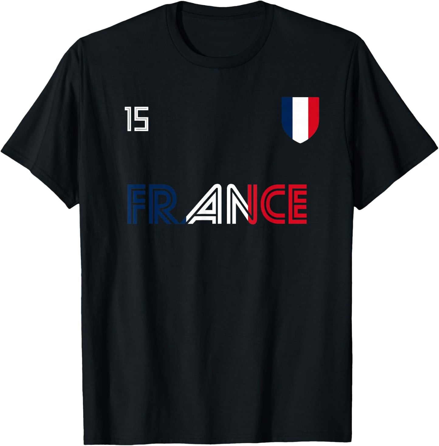 France Retro Soccer French Flag T-Shirt - T-Shirt | Black