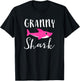 Granny Shark Grandma Grandmother Pink Shark Graphic T-Shirt - T-Shirt | Black