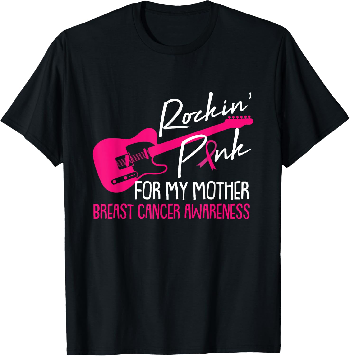 For My Mother Breast Cancer Awareness Pink Ribbon Warrior T-Shirt - T-Shirt | Black