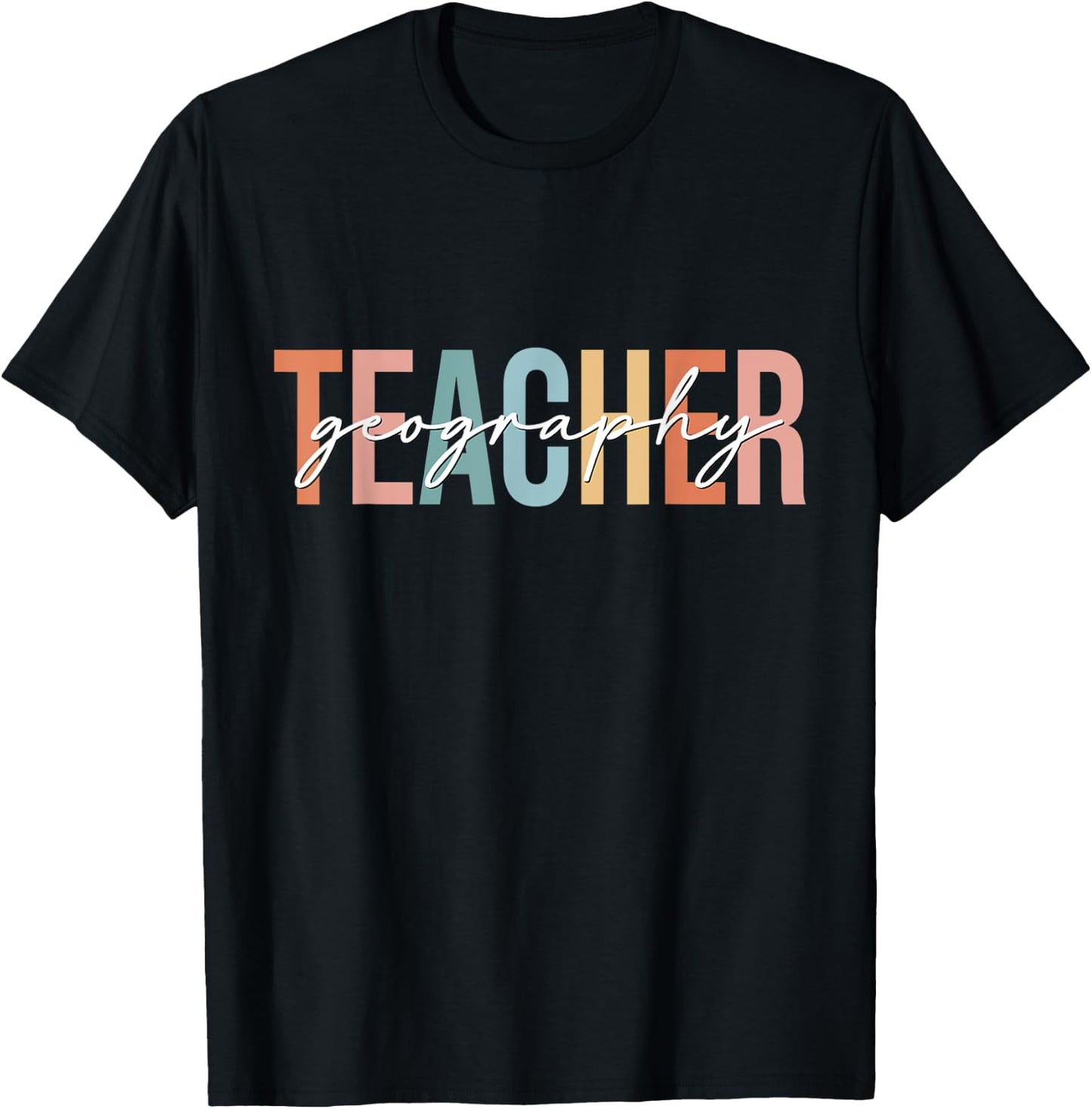 Boho Retro Vintage Geography Teacher Back To School Women T-Shirt - T-Shirt | Black