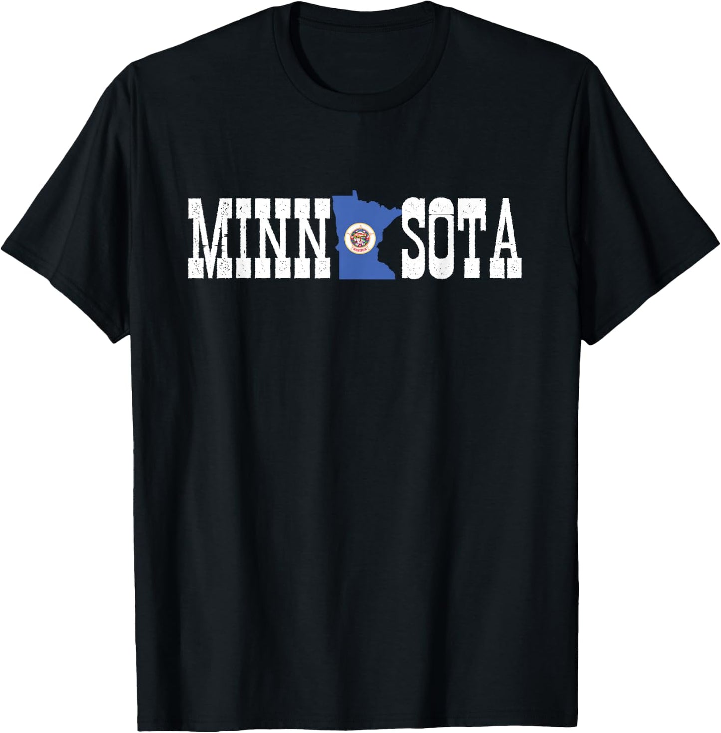 Minnesota State and Minnesota Flag with Pride for Minnesota T-Shirt - T-Shirt | Black