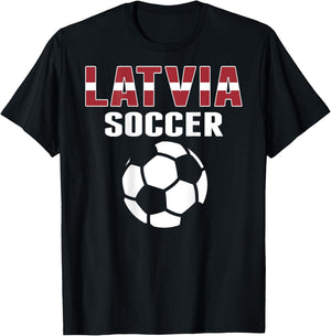 Proud Latvia Soccer Lovers Jersey - Latvian Football Fans T-Shirt - T-Shirt | Black