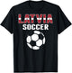 Proud Latvia Soccer Lovers Jersey - Latvian Football Fans T-Shirt - T-Shirt | Black