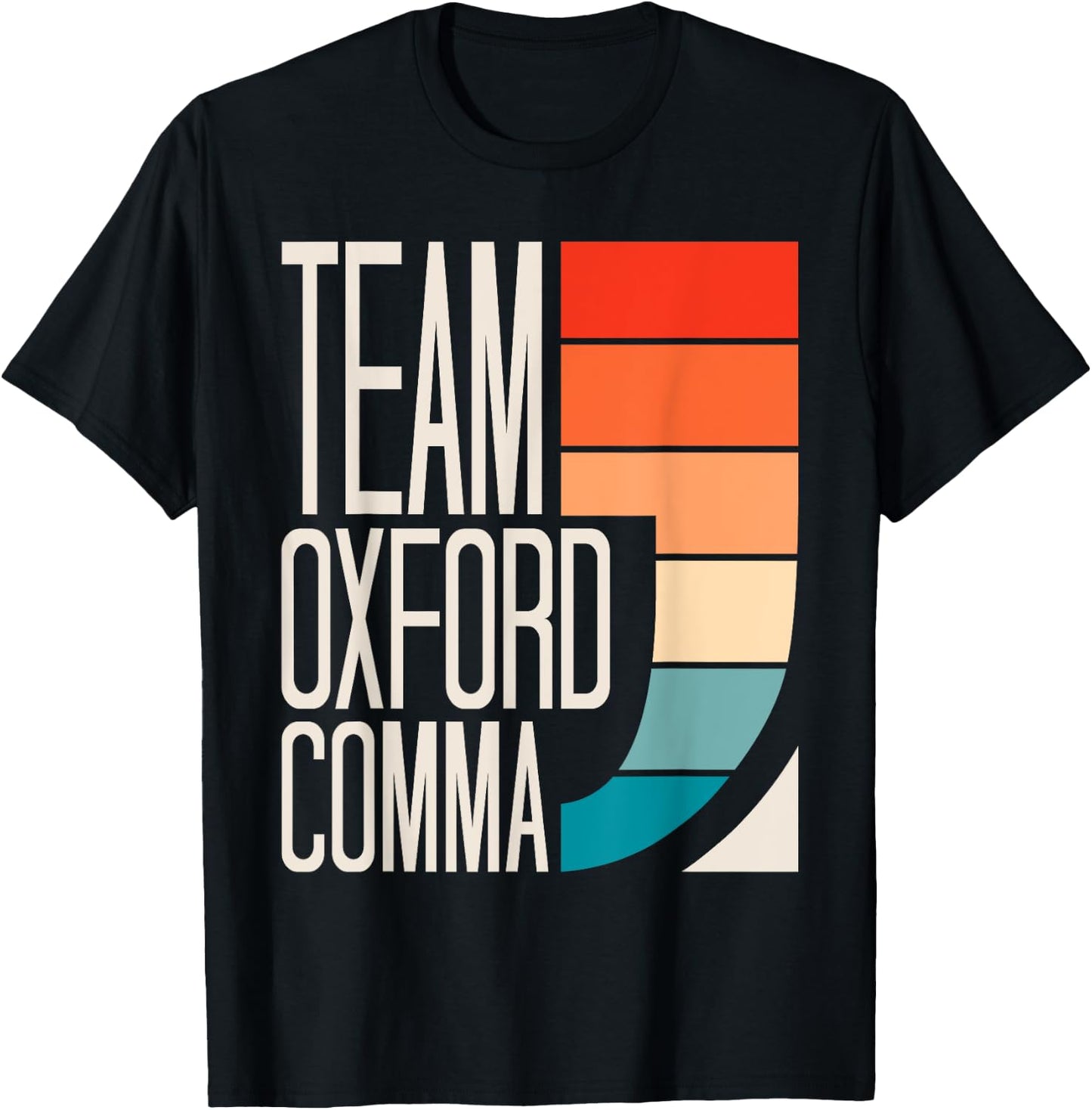 Team Oxford Comma Grammar Police English Teacher Grammarian Women Girls Kids T-Shirt - T-Shirt | Black