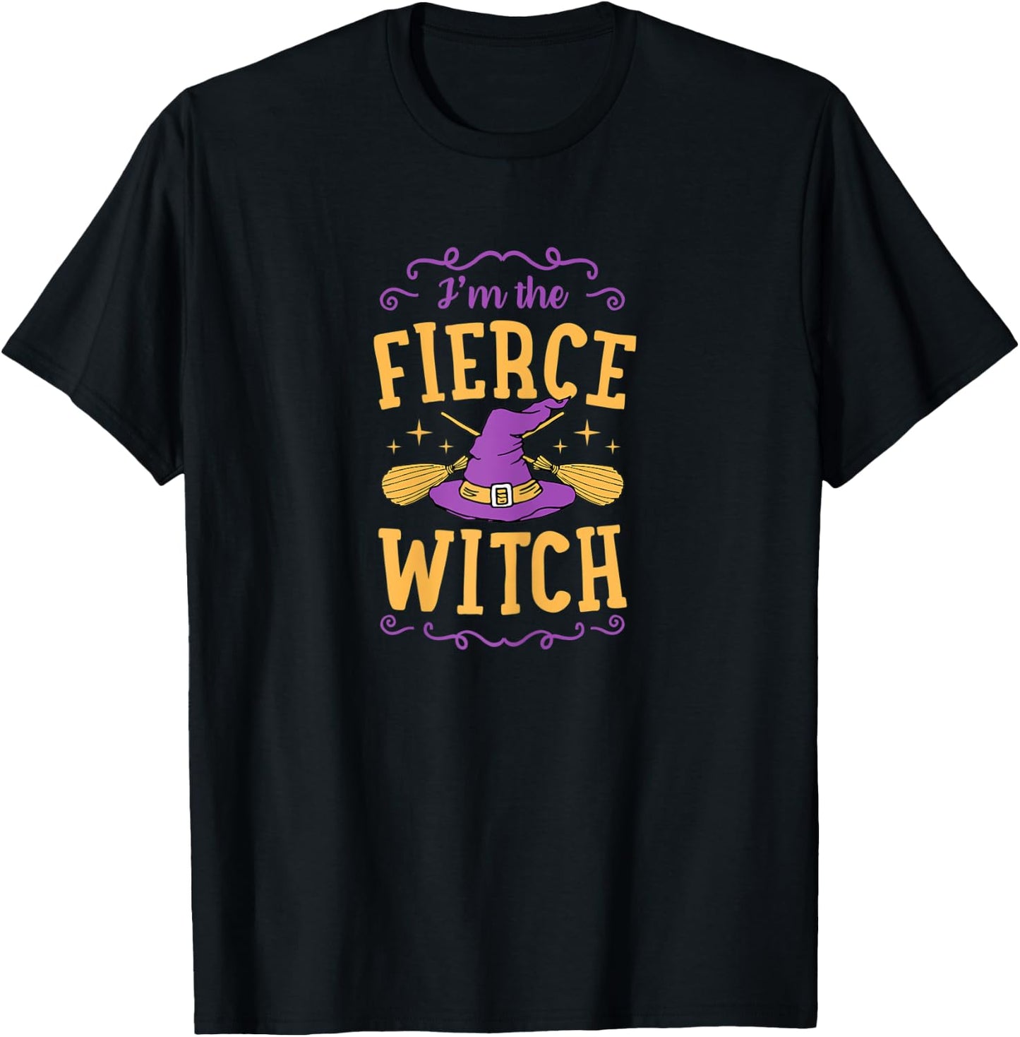 I'm The Fierce Witch Funny Cute Matching Witchy Halloween T-Shirt - T-Shirt | Black