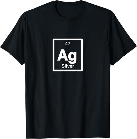 Silver - Ag - Periodic Table of Elements - Science Gifts T-Shirt - T-Shirt | Black