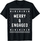 Merry & Engaged Christmas Matching Pajama Couples Engagement T-Shirt - T-Shirt | Black