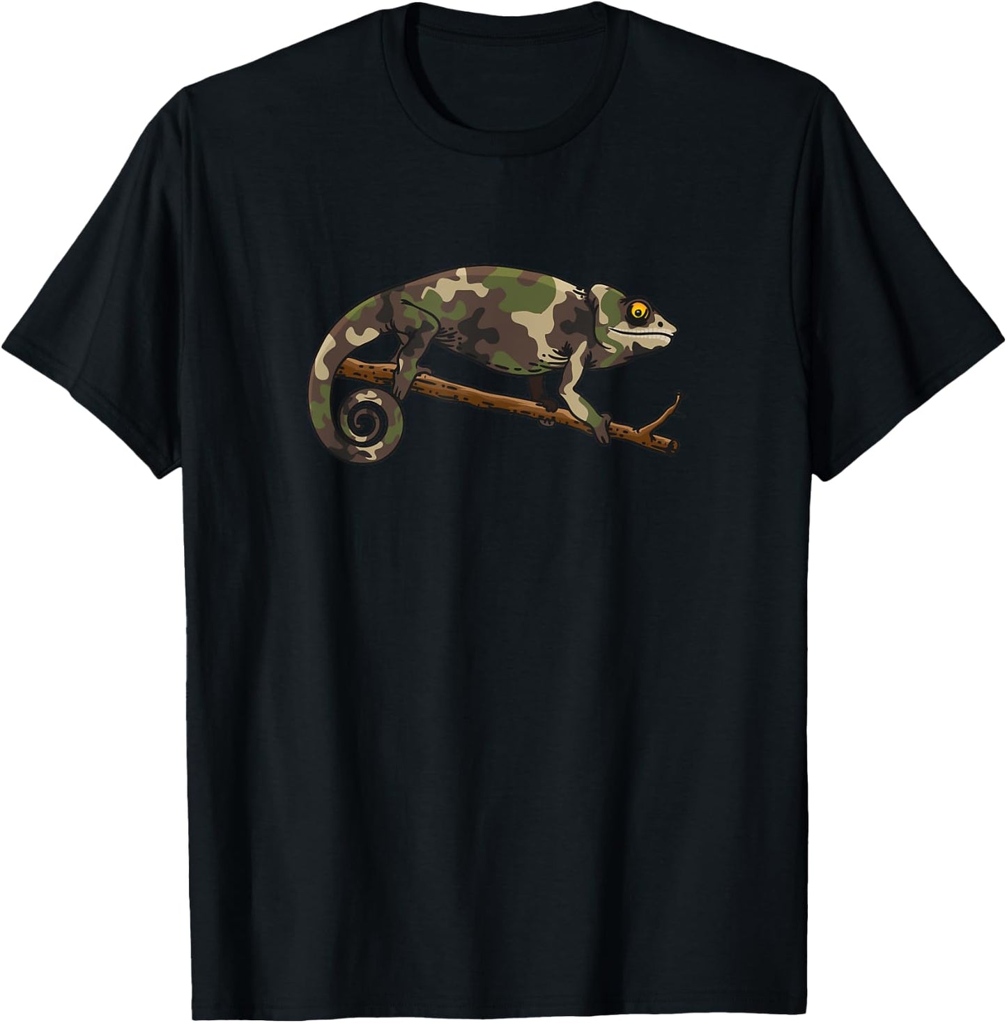 Camouflage Chameleon - Camo Lizard - Reptile T-Shirt - T-Shirt | Black