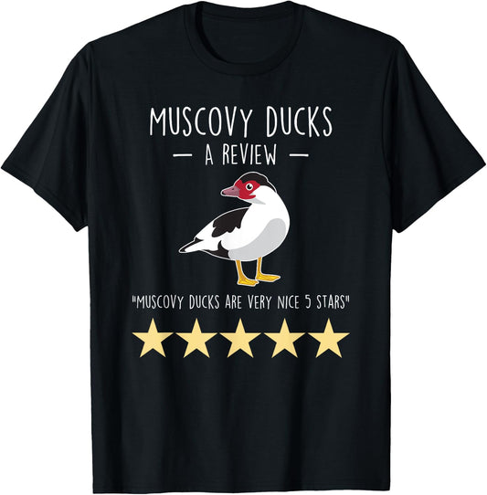 Muscovy Duck Review, Funny Cute Pet Bird Farm Farmer Farming T-Shirt - T-Shirt | Black