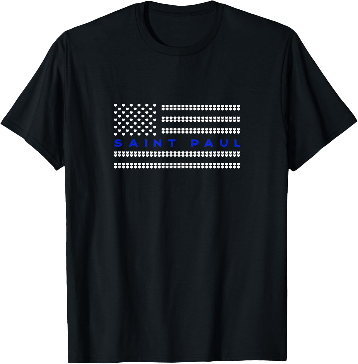 Thin Blue Line Heart Saint Paul Minnesota Police Officer MN T-Shirt - T-Shirt | Black