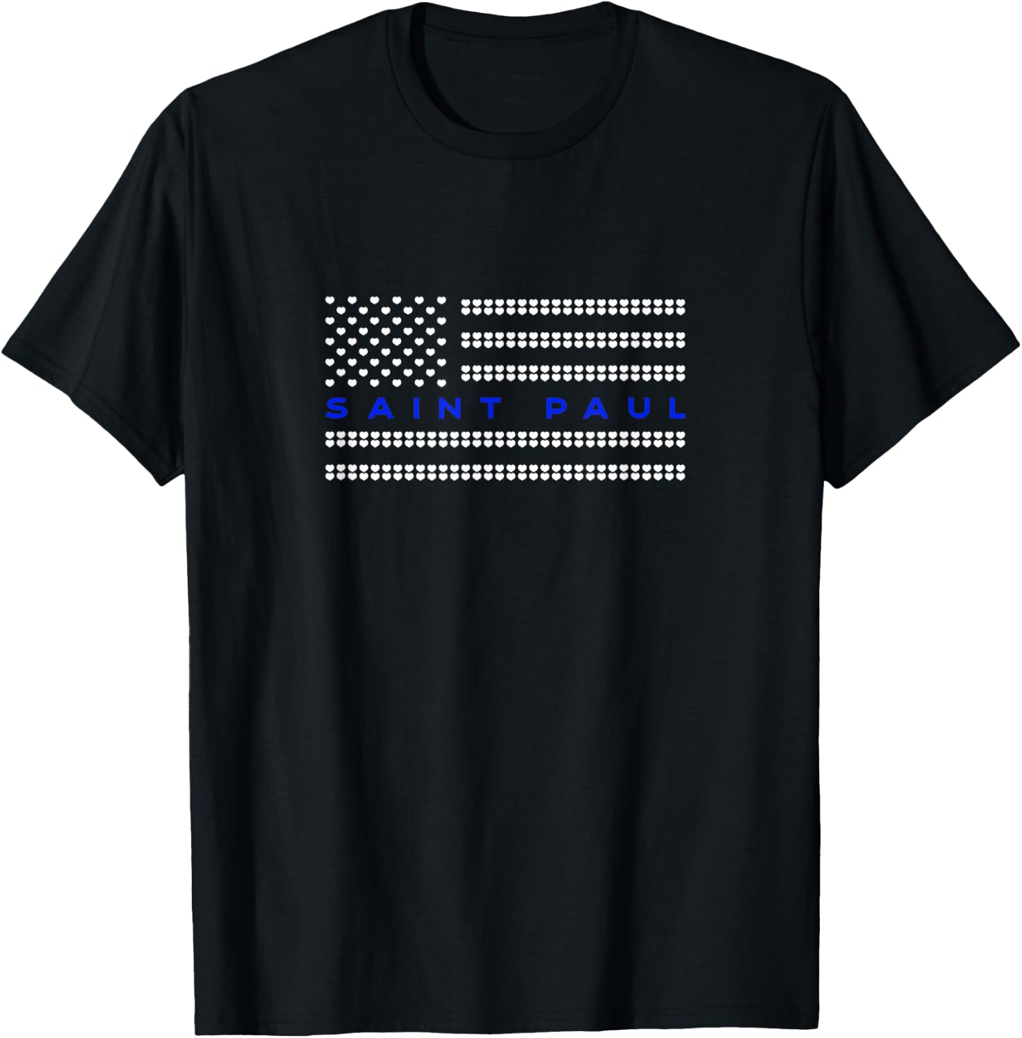 Thin Blue Line Heart Saint Paul Minnesota Police Officer MN T-Shirt - T-Shirt | Black