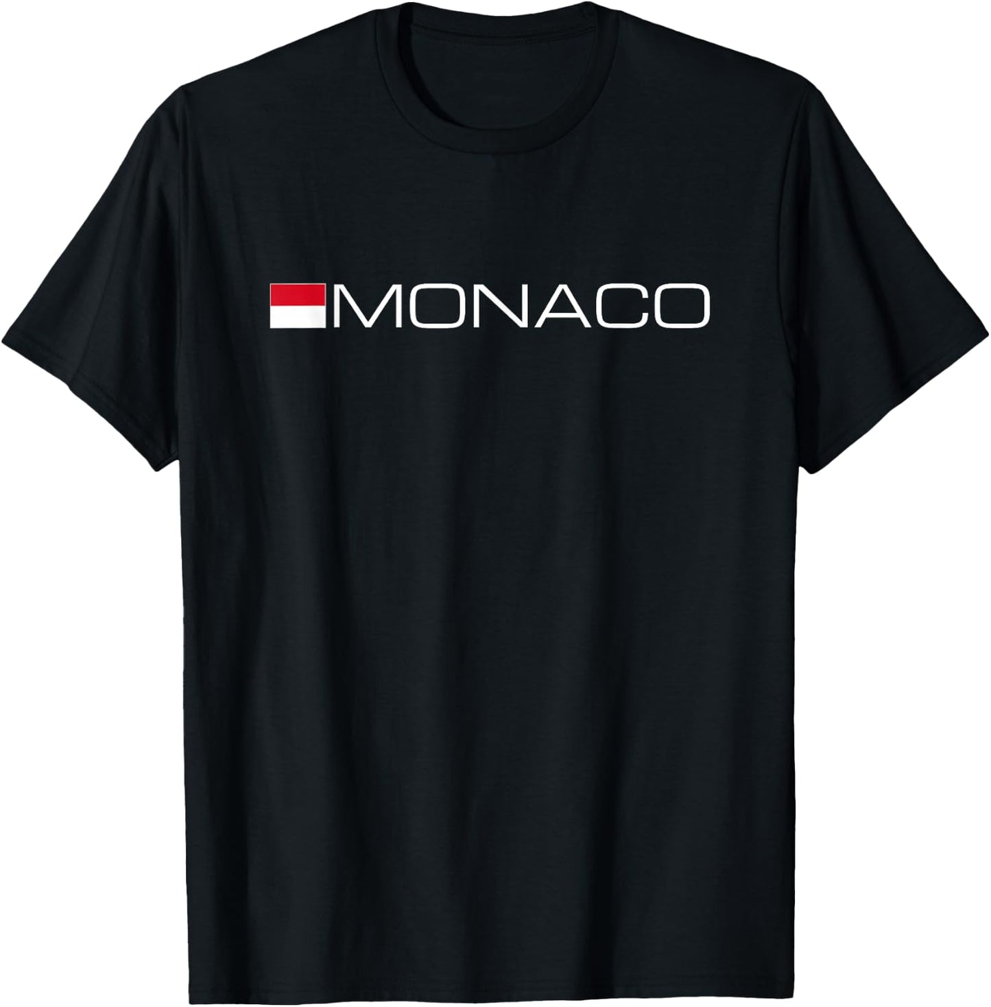 Monaco Montecarlo French Riviera Flag T-Shirt - T-Shirt | Black