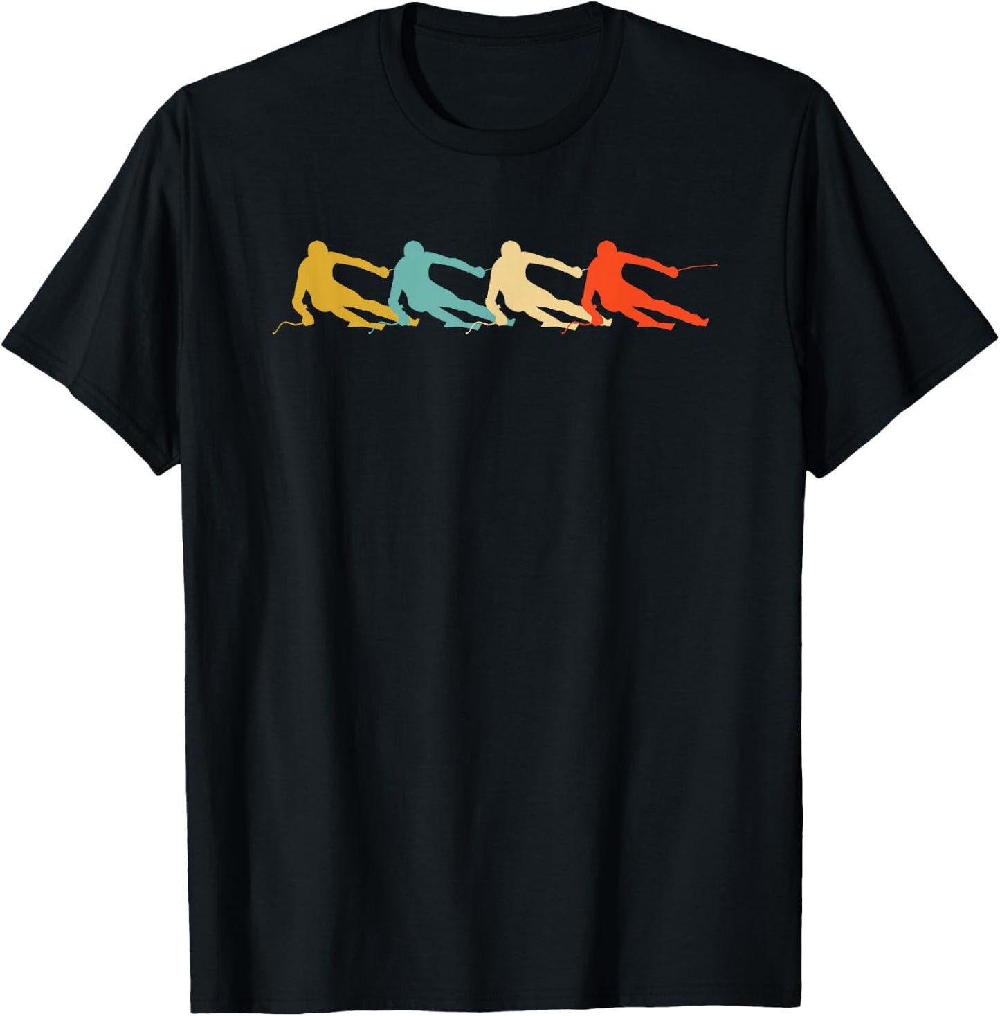 Retro Vintage Ski Racing T-Shirt - T-Shirt | Black
