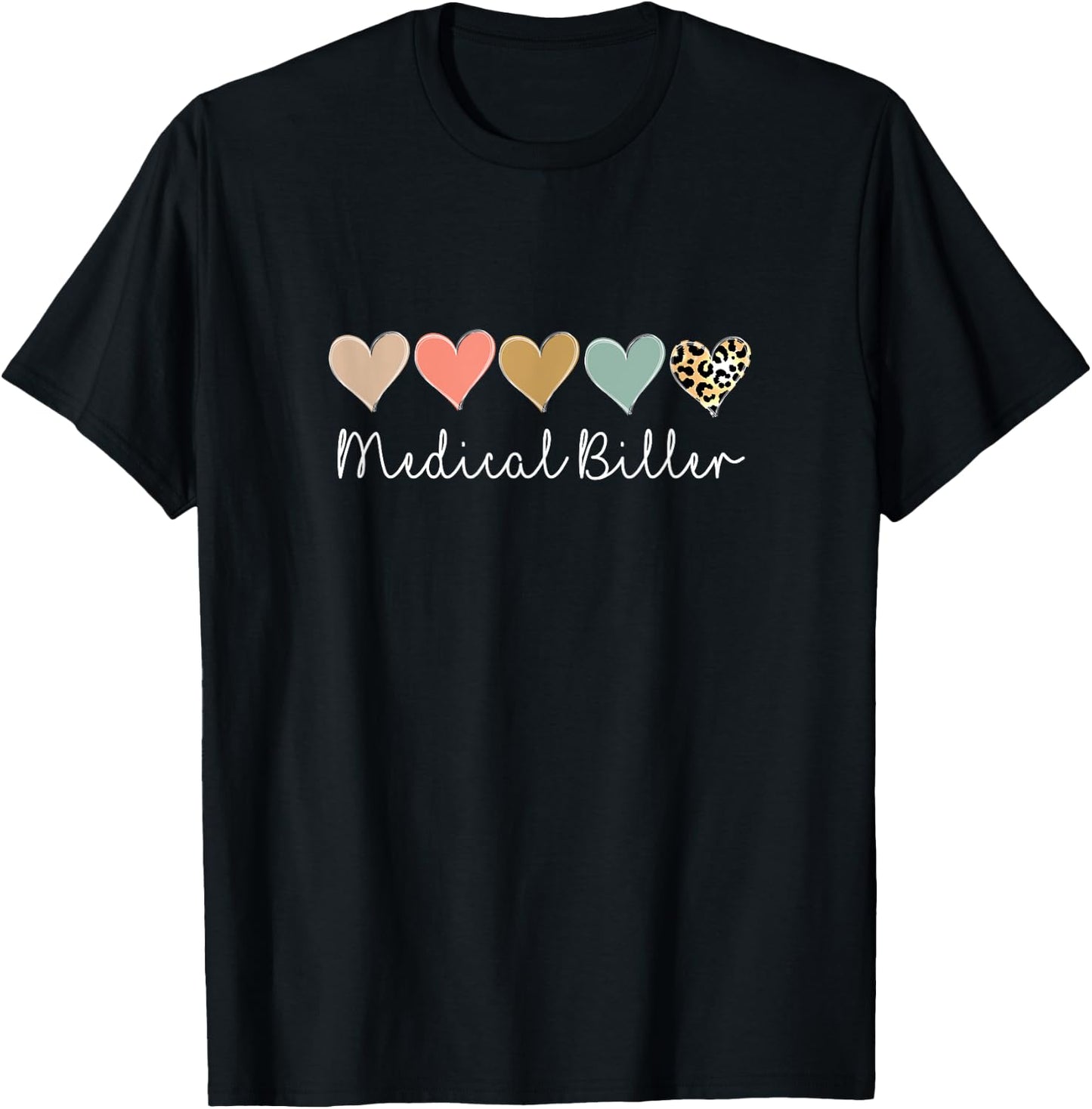 Medical Biller, Leopard Medical billing specialist Team T-Shirt - T-Shirt | Black