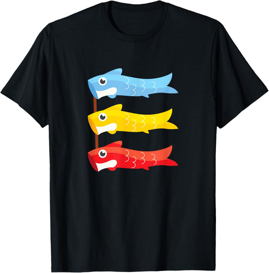 Children's Day Japan Carp Fish Japanese Boys Day Koinobori T-Shirt - T-Shirt | Black