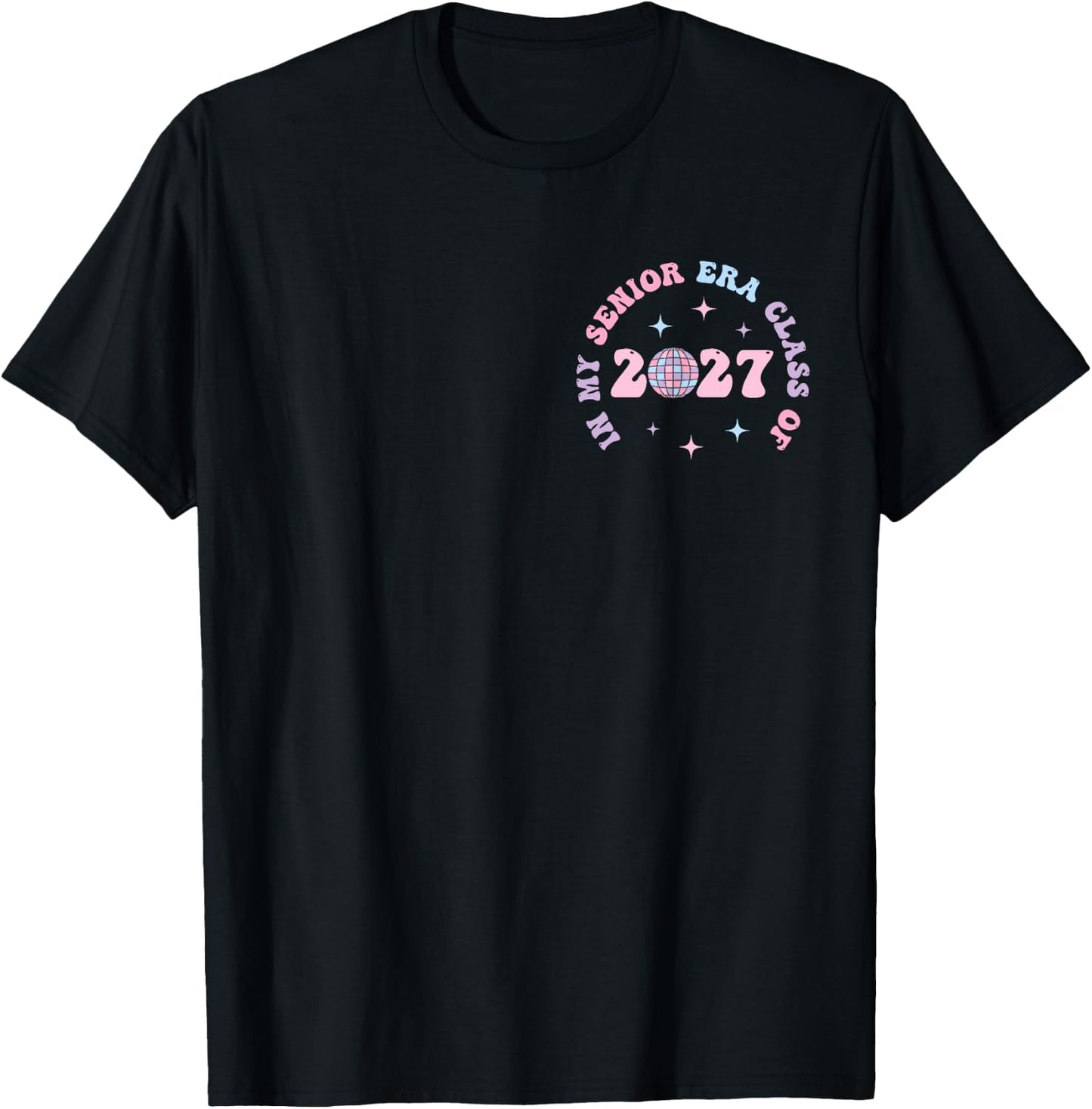 In My Senior Era Class of 2027 Groovy Senior 2027 Graduation T-Shirt - T-Shirt | Black