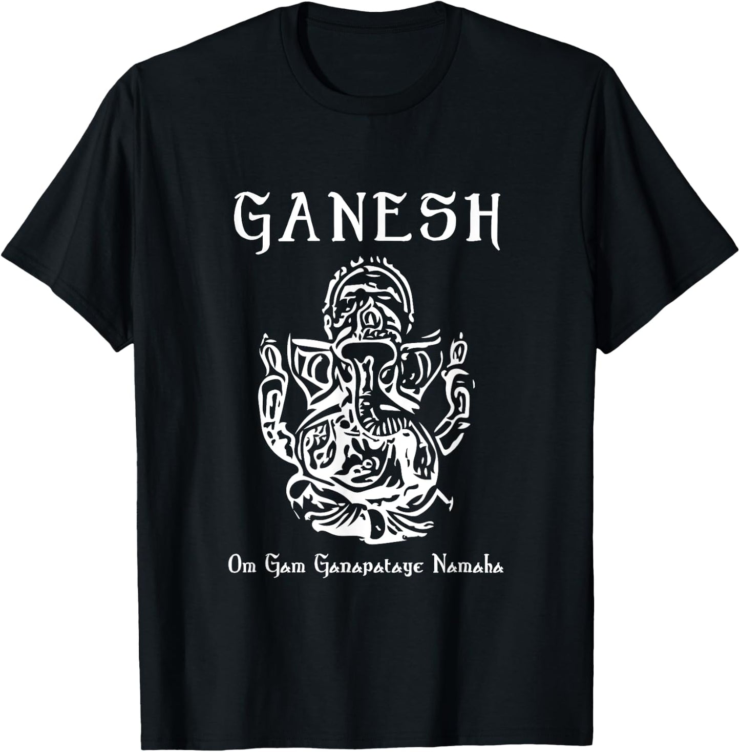 Ganesh Mantra Sanskrit Ganapati Hindu Diety T-Shirt - T-Shirt | Black