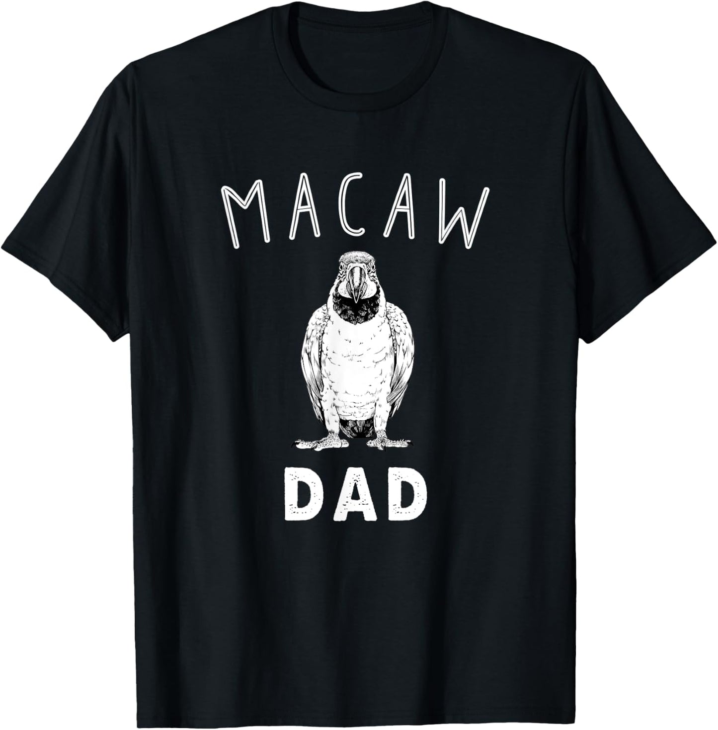 Macaw Dad Blue and Gold Macaw Parrot Bird Papa T-Shirt - T-Shirt | Black