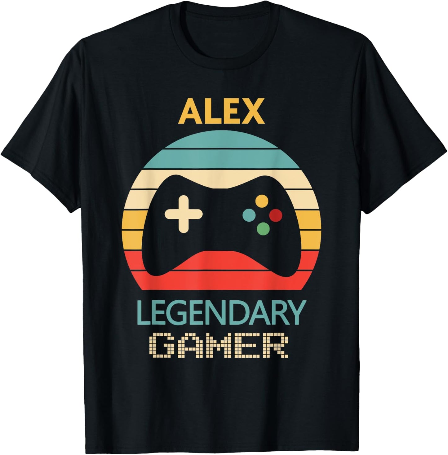 Alex Name Gift - Personalized Legendary Gamer T-Shirt - T-Shirt | Black
