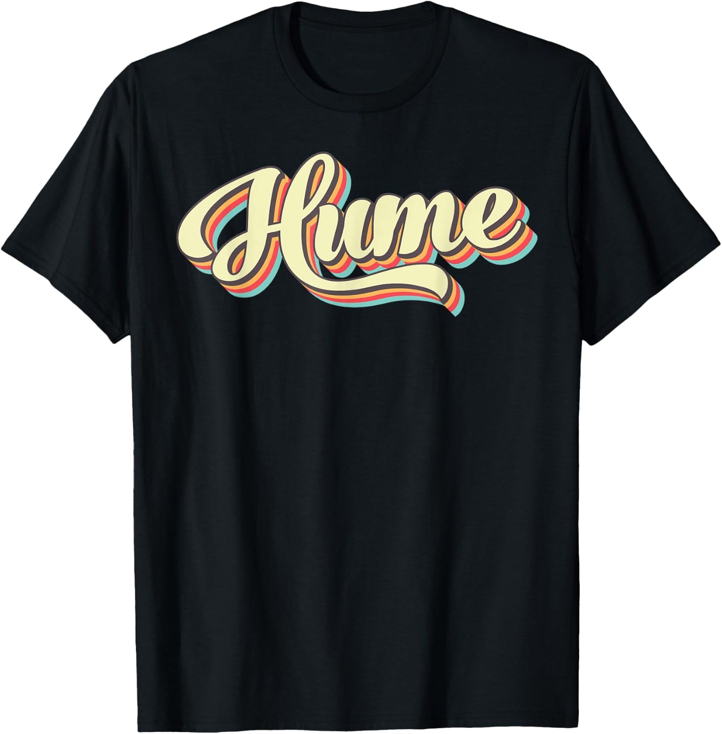 Hume Retro Art Baseball Font Vintage T-Shirt - T-Shirt | Black