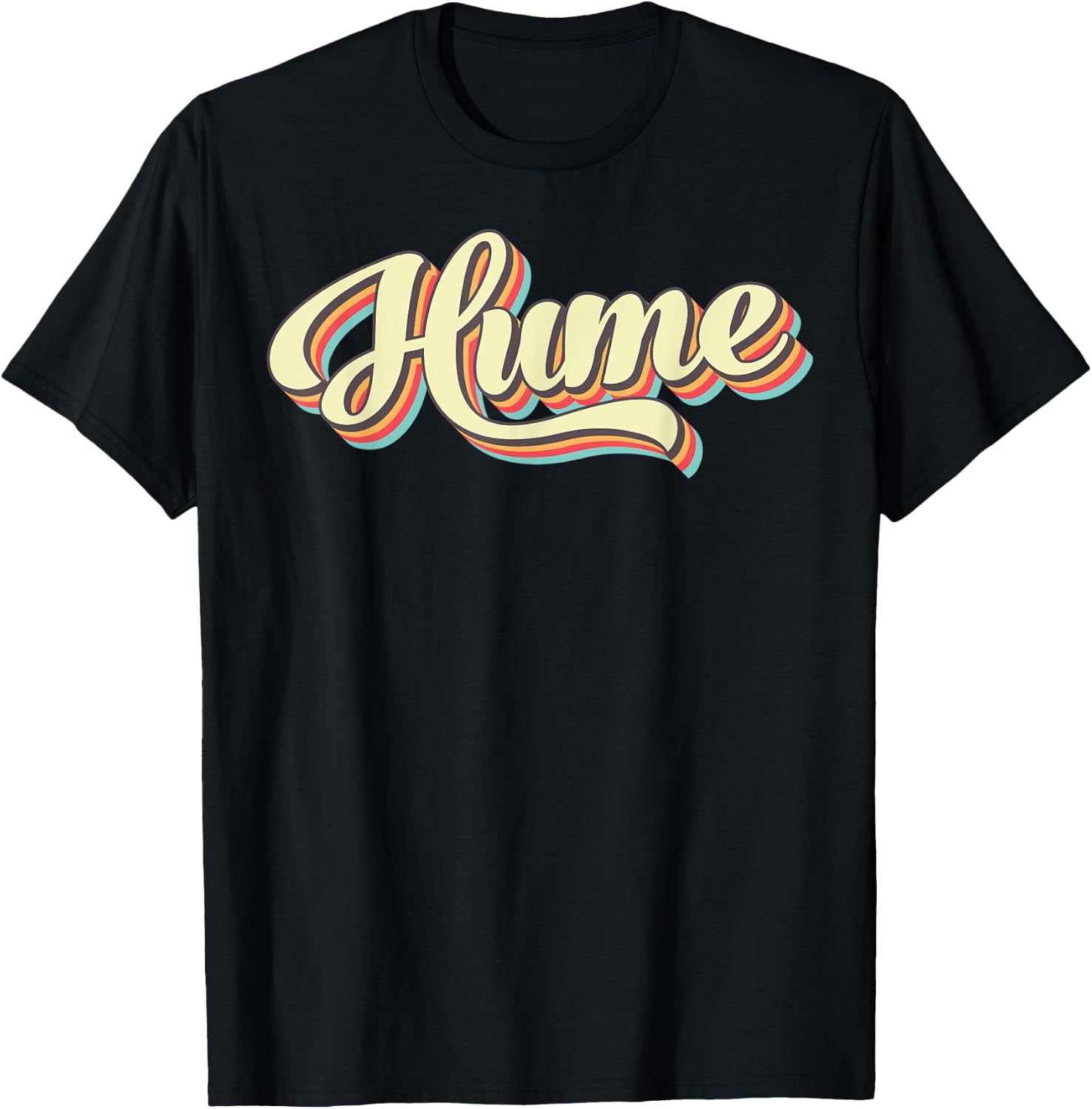 Hume Retro Art Baseball Font Vintage T-Shirt - T-Shirt | Black