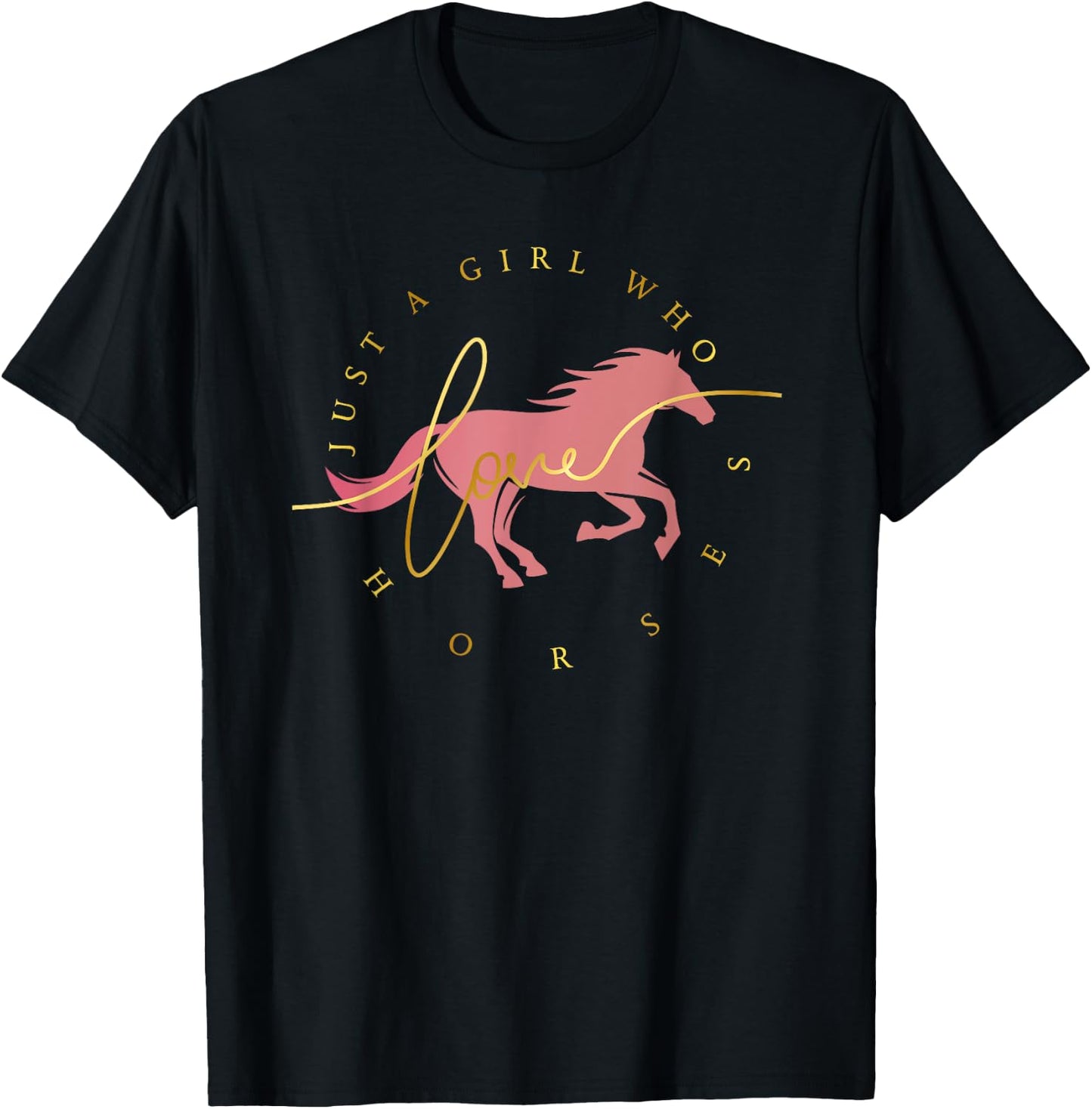 Just a Girl Who Love Horses T-Shirt - T-Shirt | Black