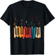Music Notes Colorful Keyboard Piano T-Shirt - T-Shirt | Black