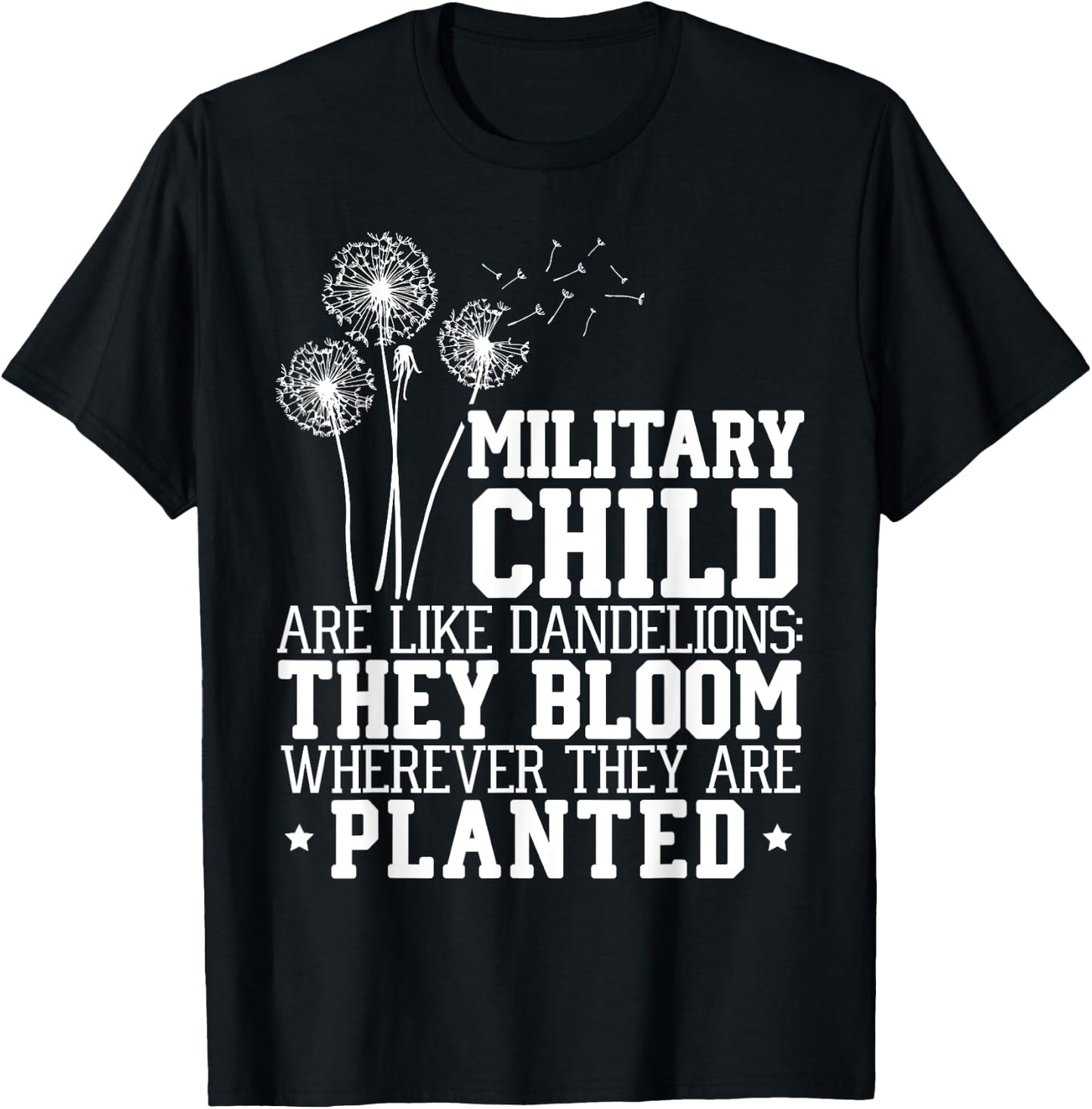 Military Child Are Like Dandelions Military Child Month T-Shirt - T-Shirt | Black