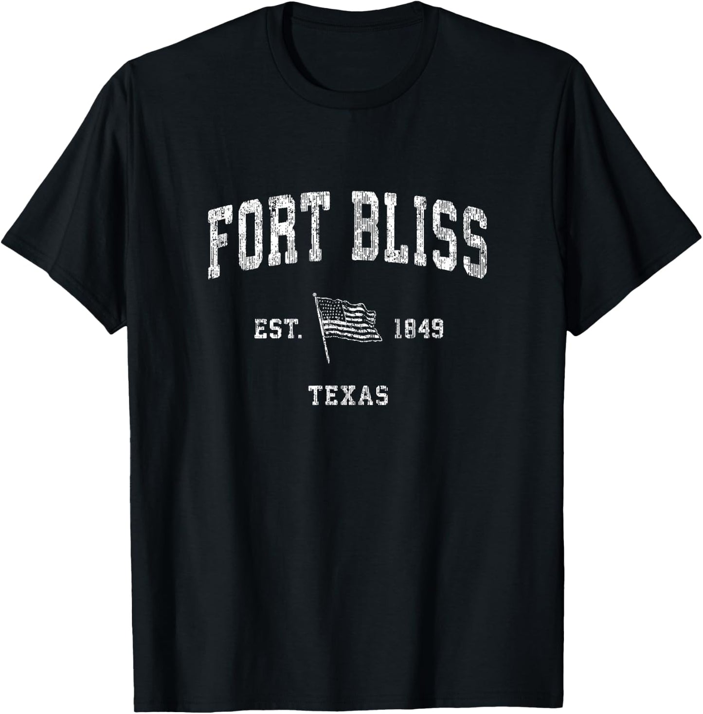 Fort Bliss Texas TX Vintage US Flag Sports T-Shirt - T-Shirt | Black