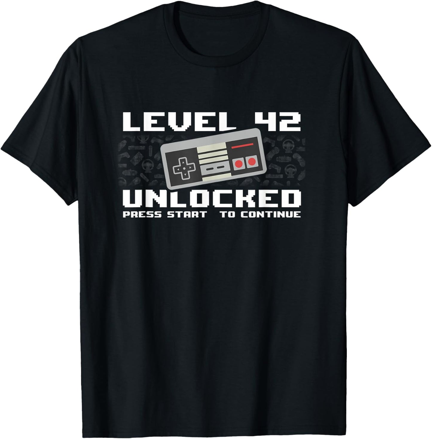 42 T shirts 1981 42nd Birthday Level 42 Unlocked Video Gamer T-Shirt - T-Shirt | Black