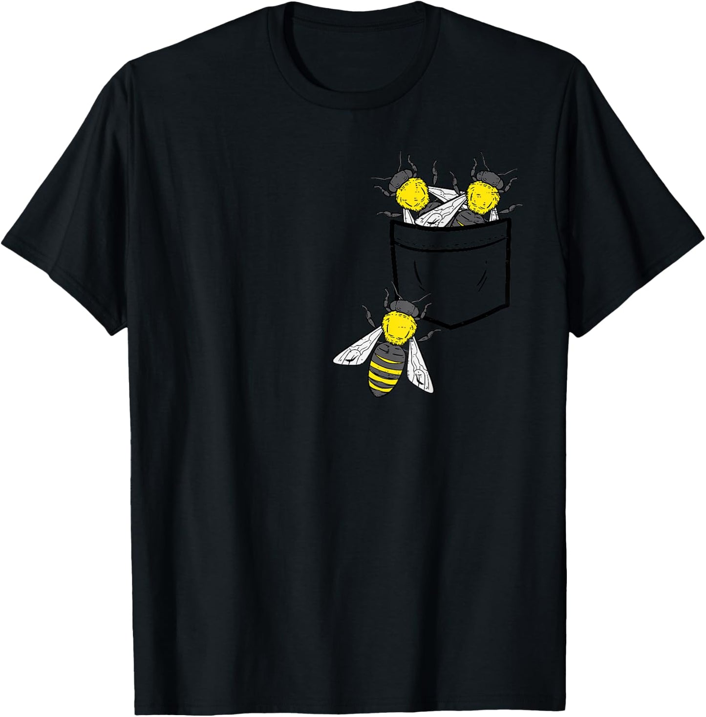 Bees In Pocket Cool Beekeeping Apiary Beekeeper Apiarist T-Shirt - T-Shirt | Black