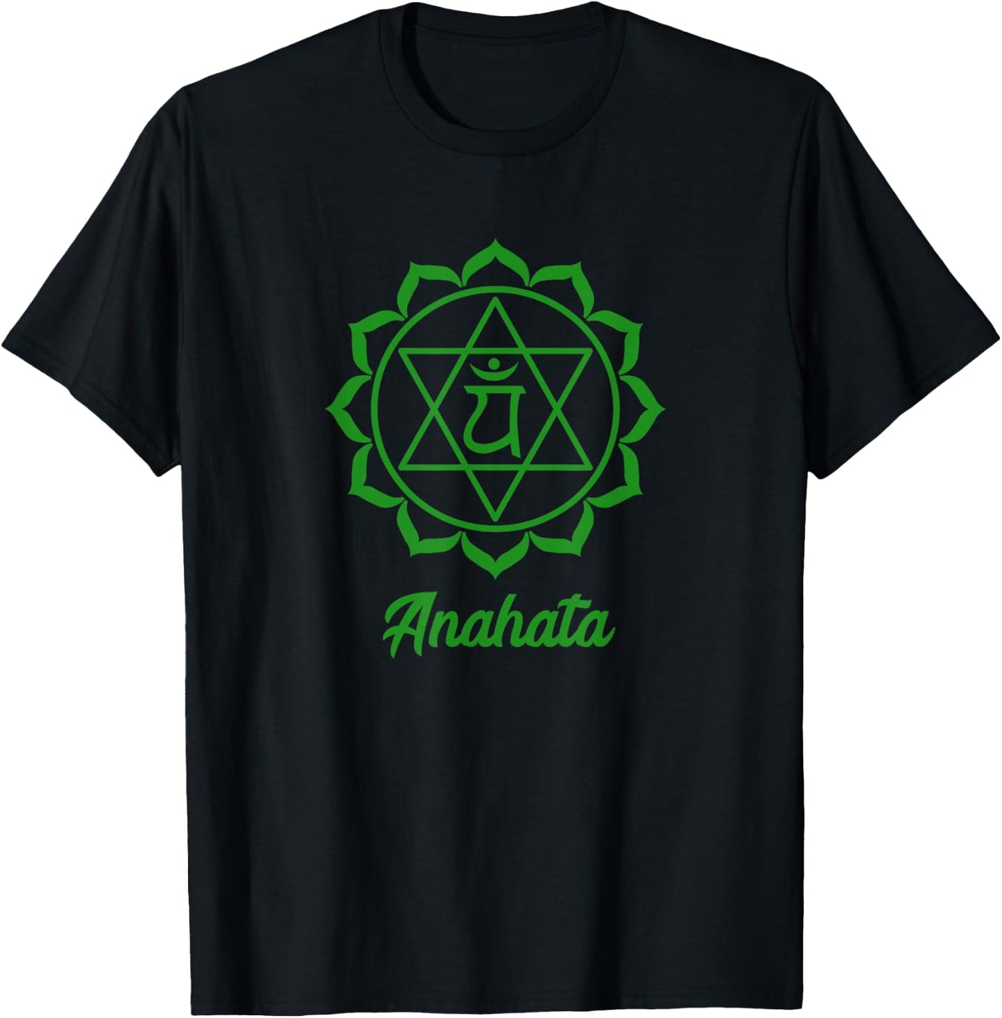 Heart Chakra Symbol Green Anahata Yogi Yoga T-Shirt - T-Shirt | Black