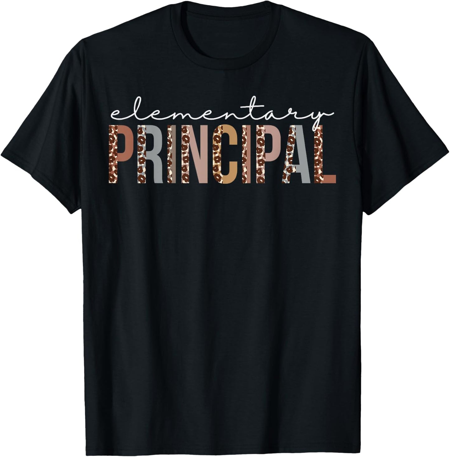 Elementary Principal Leopard Appreciation For Work T-Shirt - T-Shirt | Black