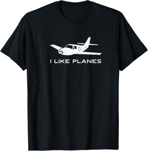 Aviation I Like Planes Vintage Gift Men Women Kids T-Shirt - T-Shirt | Black