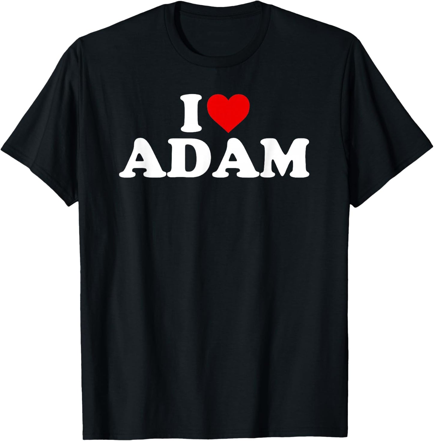 I Love Adam - Heart T-Shirt - T-Shirt | Black