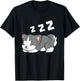 Sleeping Husky Dog Husky Pajama Cute Siberian Husky T-Shirt - T-Shirt | Black