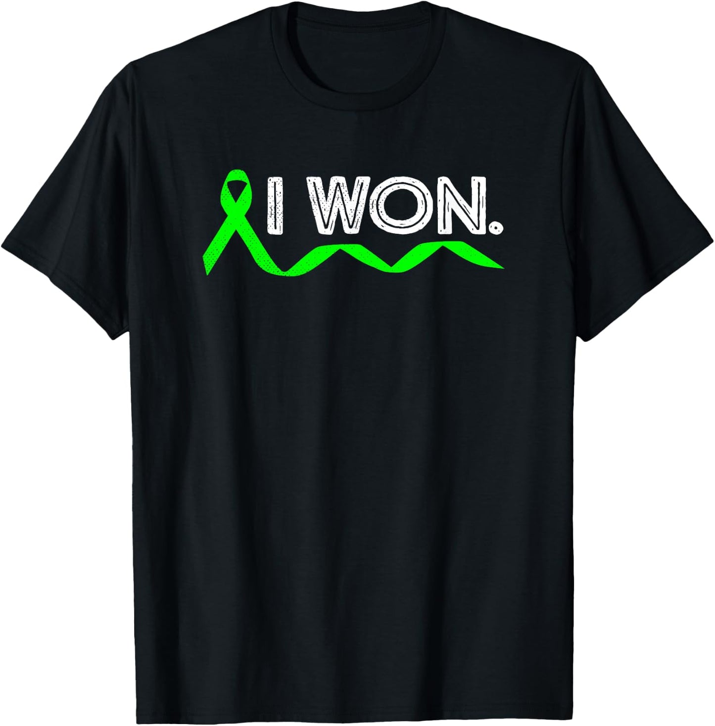Lymphoma Cancer I Won Lime Green Ribbon Awareness Warrior T-Shirt - T-Shirt | Black