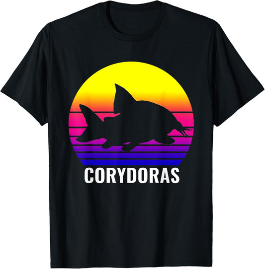 Corydora Catfish Sunset Aquarium Fish Tank Lovers T-Shirt - T-Shirt | Black