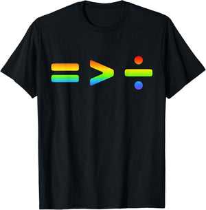 Equality is Greater Than Division Social Justice Symbols T-Shirt - T-Shirt | Black