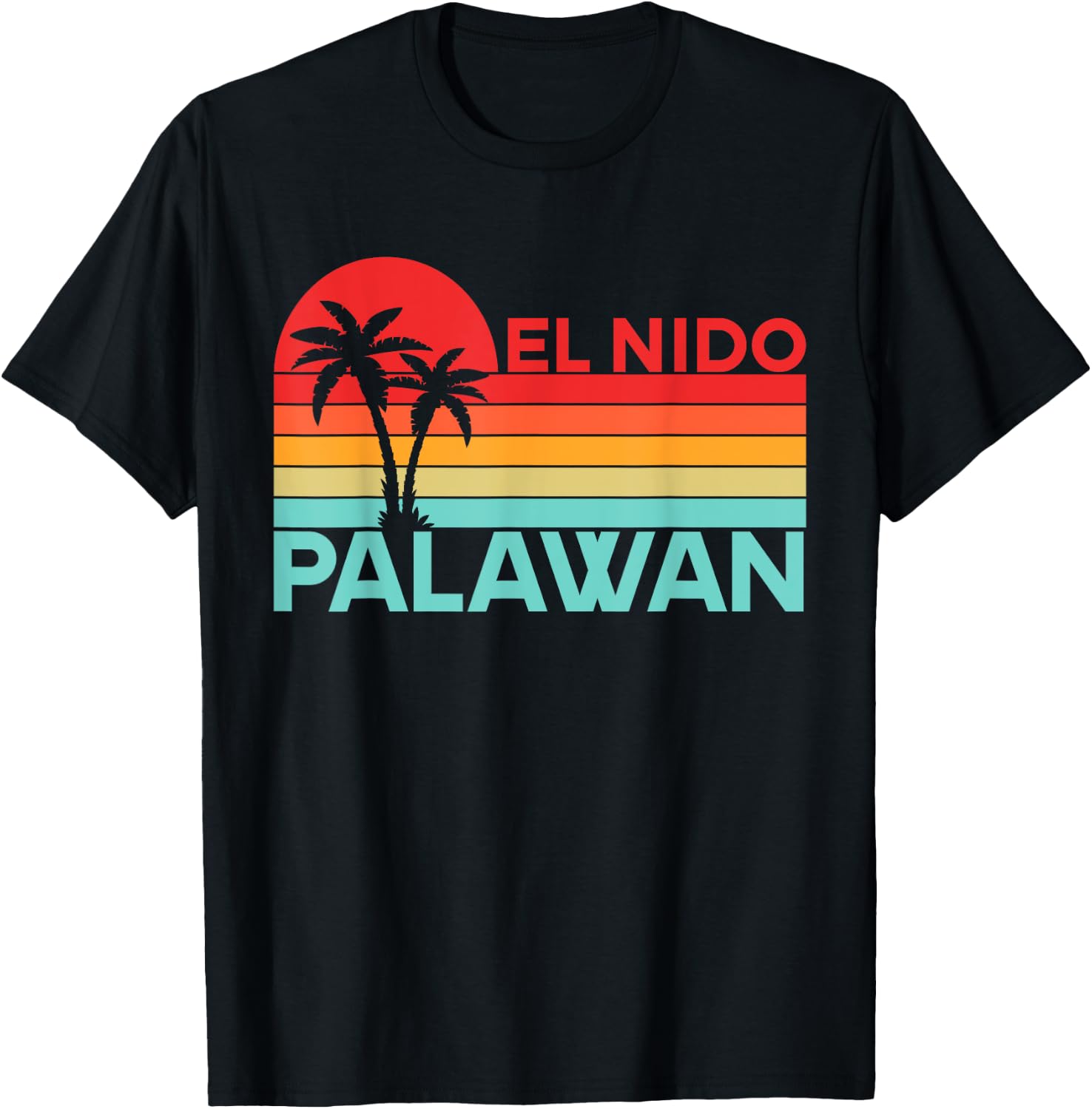 Vintage Philippines Vacation Travel Asia El Nido Palawan T-Shirt - T-Shirt | Black