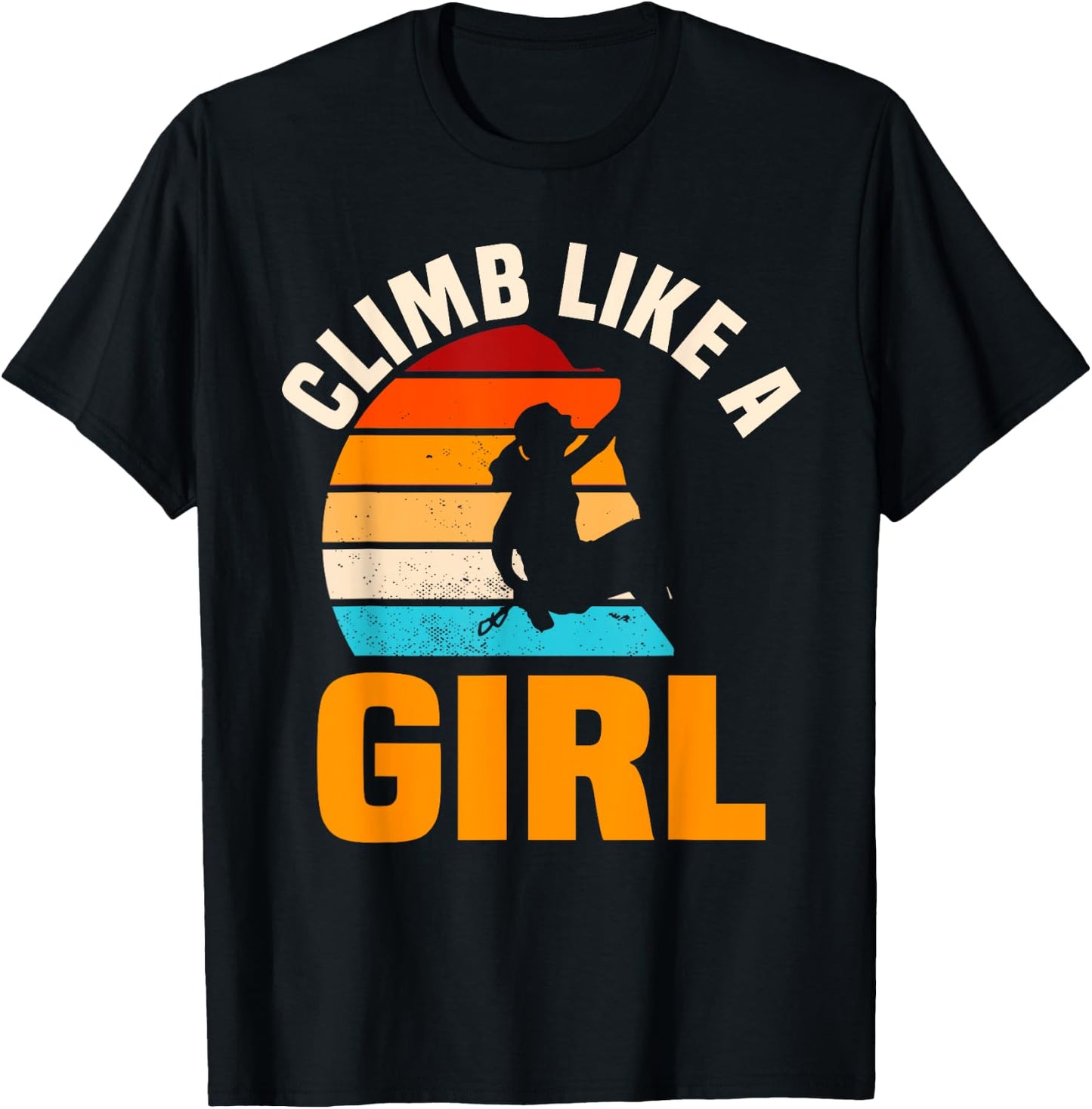 Bouldering Girls Retro Vintage Climber Boulderer Climbing T-Shirt - T-Shirt | Black