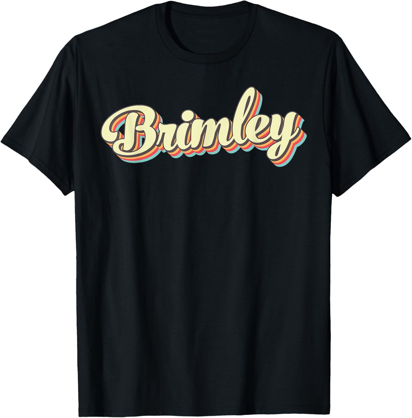Brimley Retro Art Baseball Font Vintage T-Shirt - T-Shirt | Black