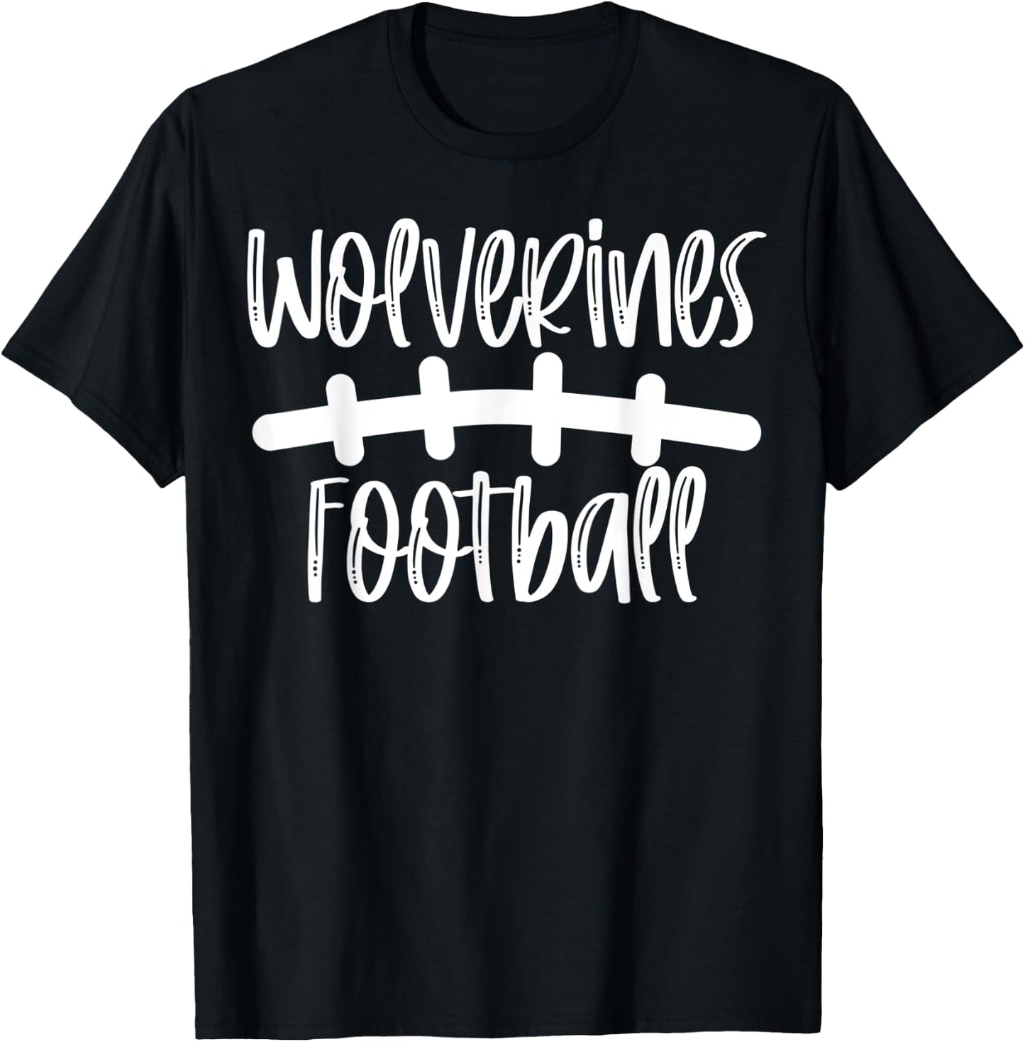Wolverines Football School Spirit Team Mascot Game Night T-Shirt - T-Shirt | Black