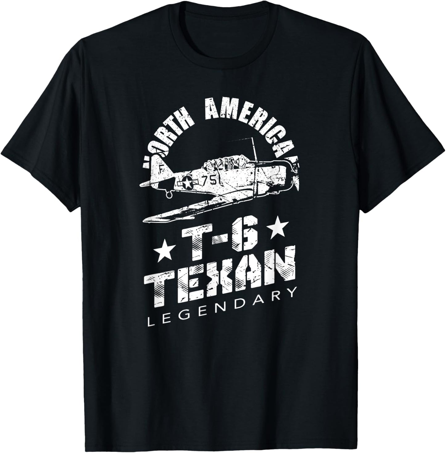 North American T-6 Texan Legendary Warbird Pilot Trainer T-Shirt - T-Shirt | Black