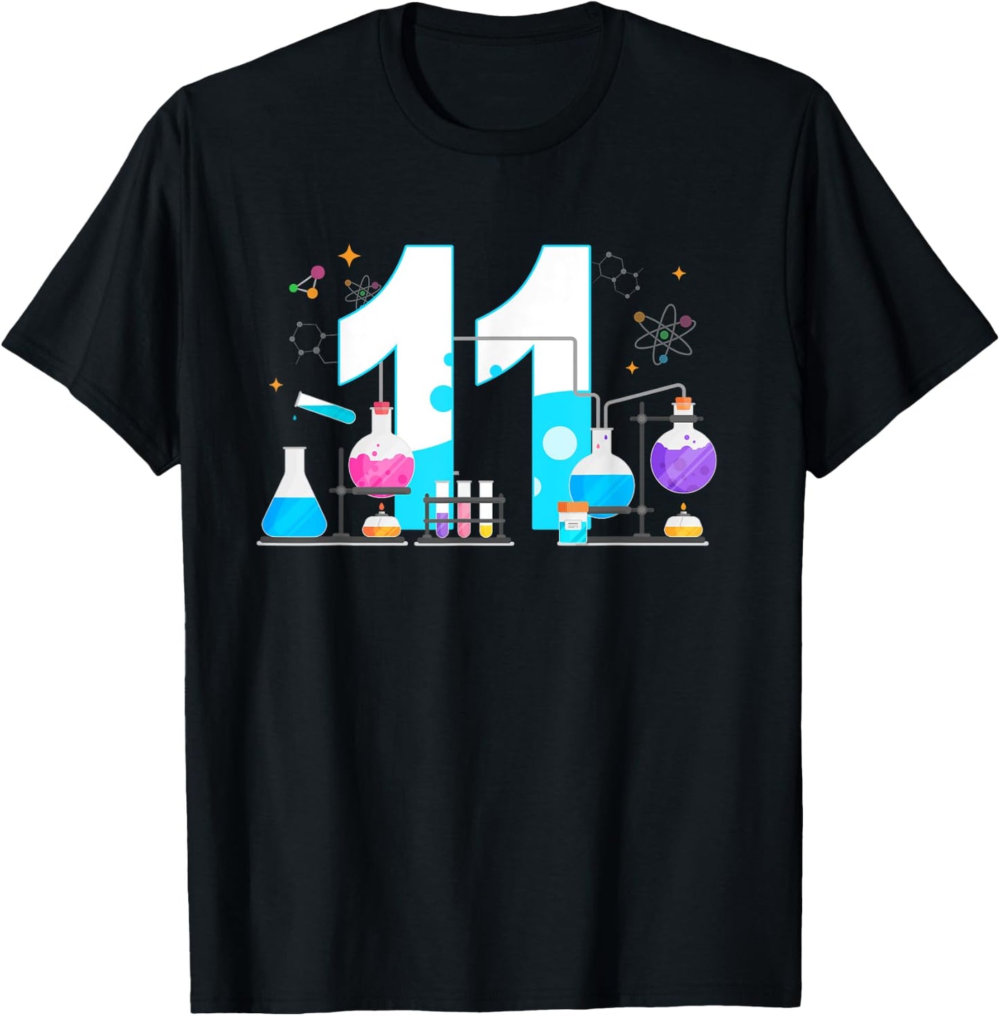 11 Year Old Kids Scientist 11th Birthday Kids Science T-Shirt - T-Shirt | Black