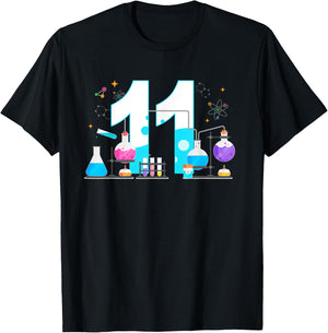 11 Year Old Kids Scientist 11th Birthday Kids Science T-Shirt - T-Shirt | Black